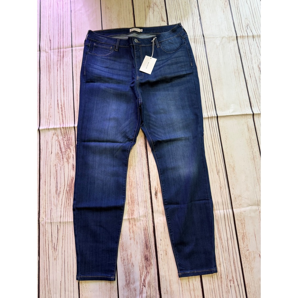 Ms. Cello Womens High Rise Skinny Jeans Dark Wash Denim Size 18 NWT